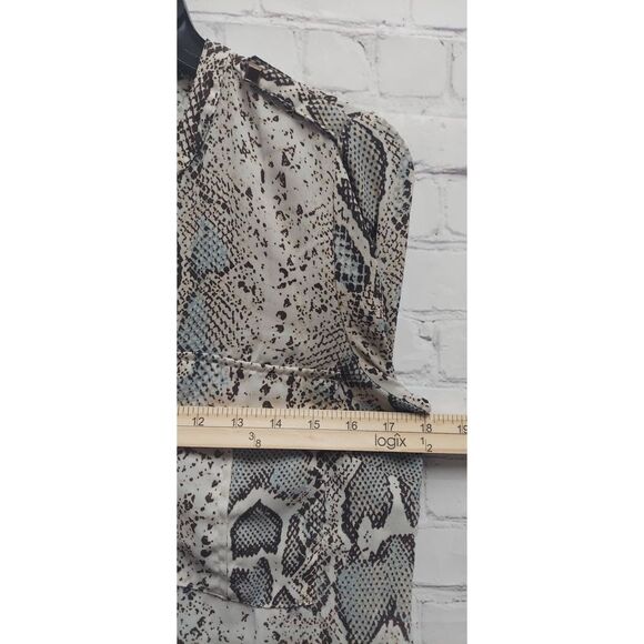 Daniel Rainn Women’s Popover Snakeskin Print Button Down Blouse Top Pockets XS - Picture 6 of 9
